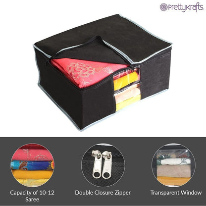 Saree Cover - Solid Non Woven Saree Cover for Wardrobe (Pack of 3)