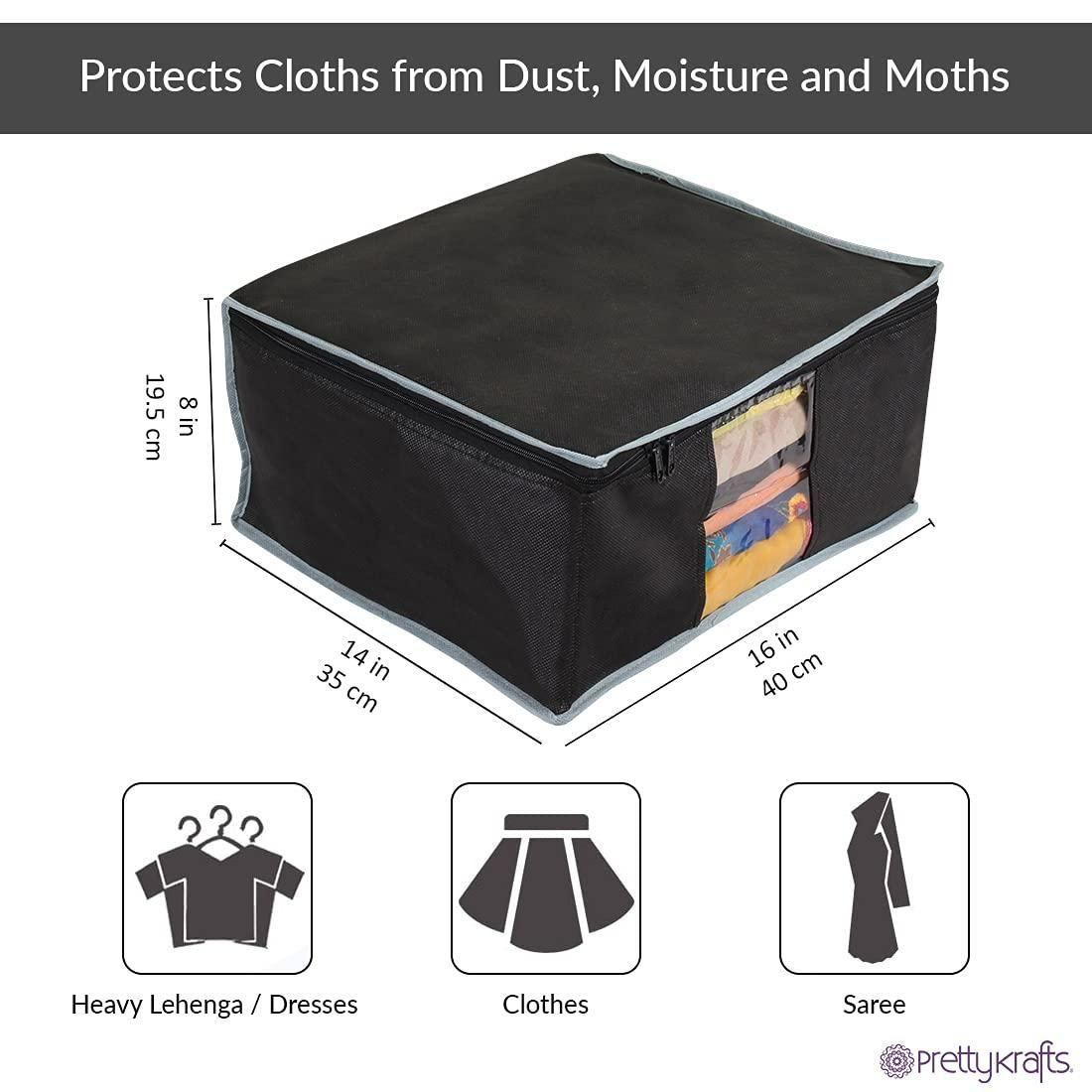 Saree Cover - Solid Non Woven Saree Cover for Wardrobe (Pack of 3)